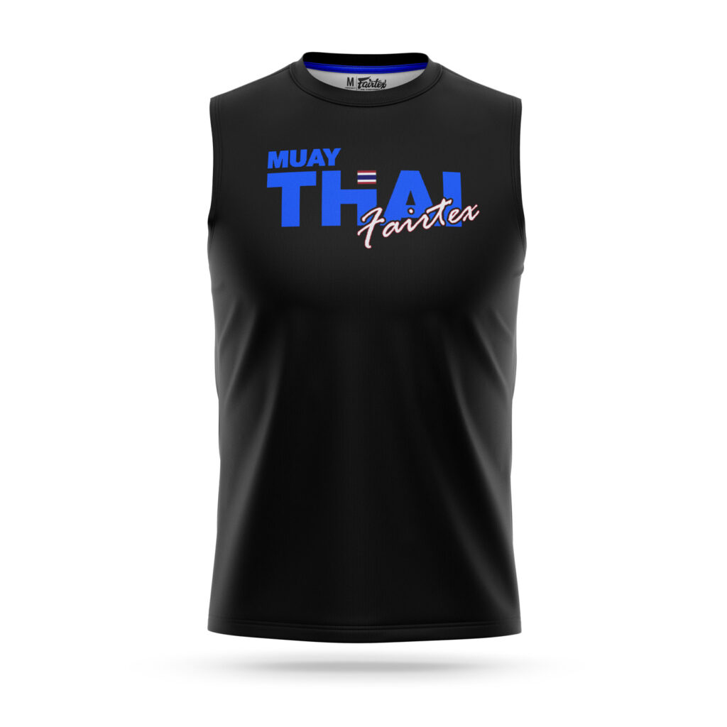 Fairtex sleeveless Muay-Thai t-shirt neon blue