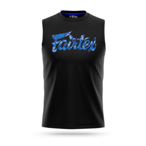 Fairtex sleeveless camo logo t-shirt blue