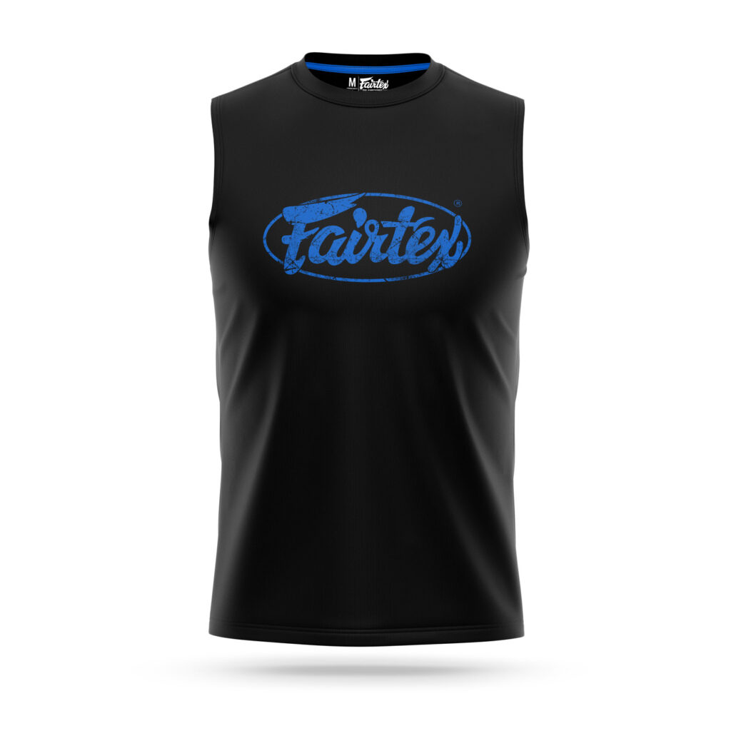 Fairtex sleeveless t-shirt black with blue logo