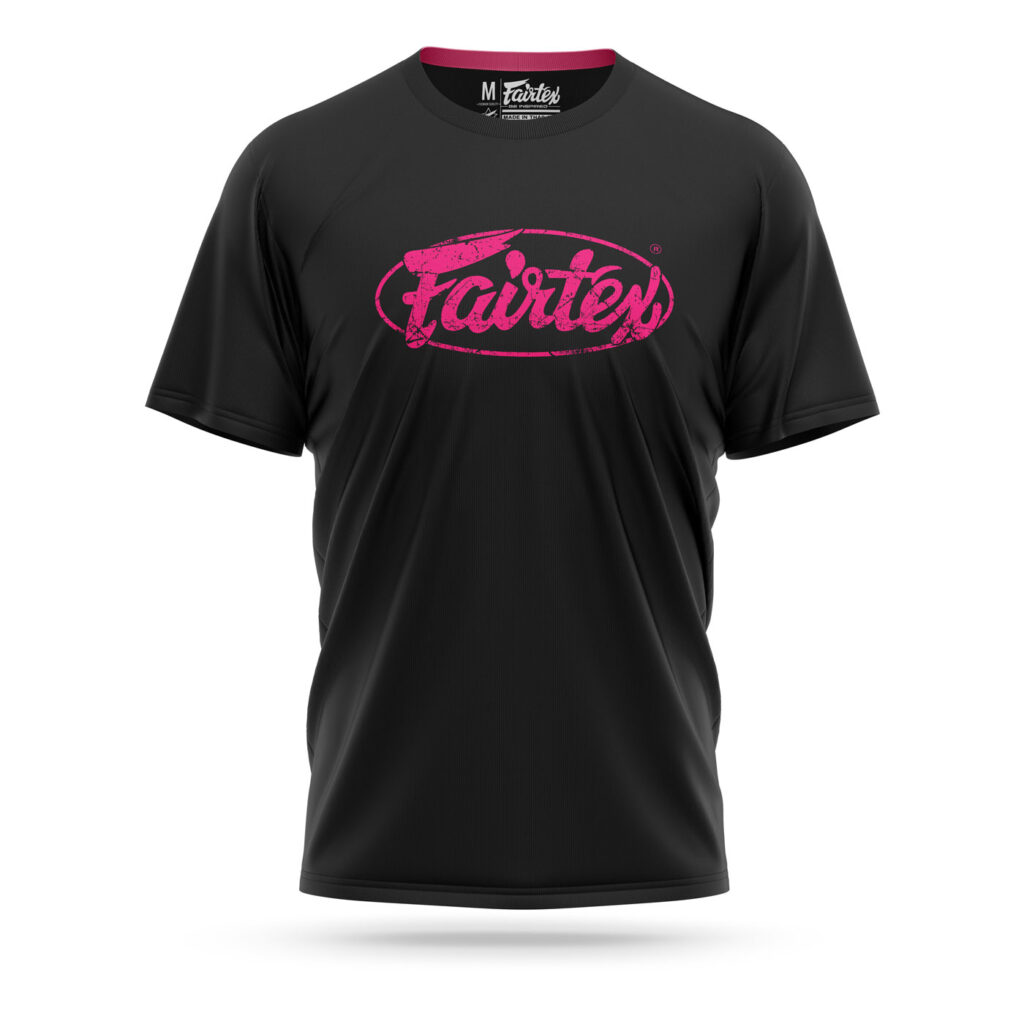 Fairtex neon pink shredded logo t-shirt