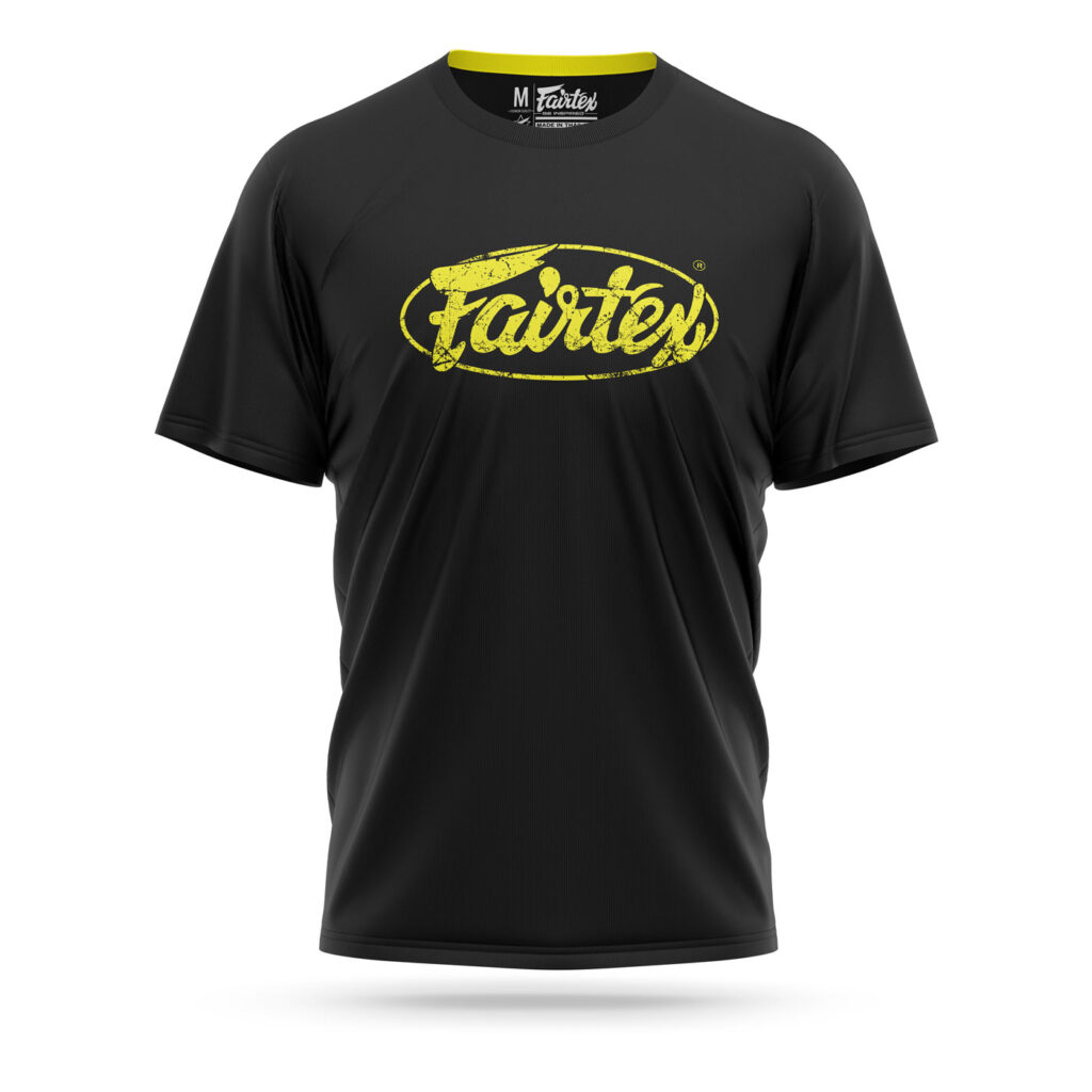 Fairtex neon yellow shredded logo t-shirt