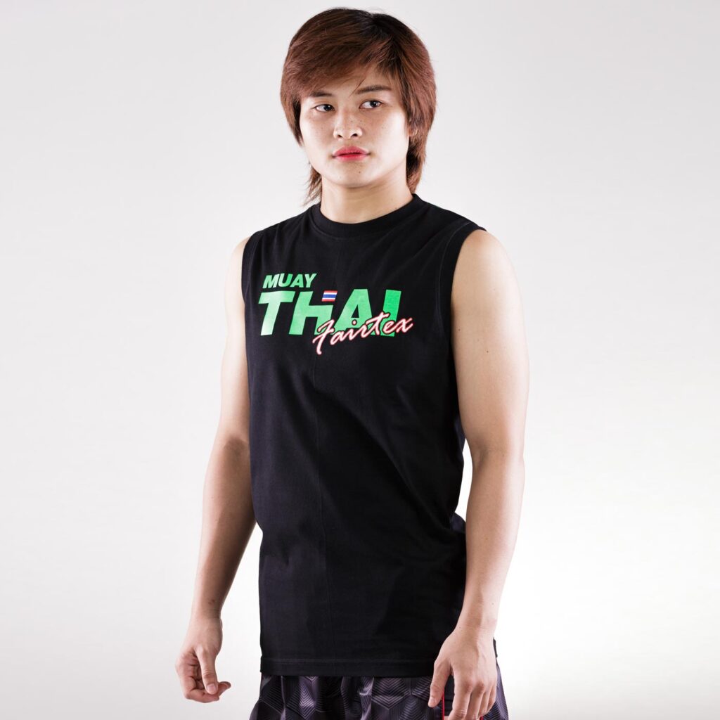 Fairtex sleeveless t-shirt black and neon green