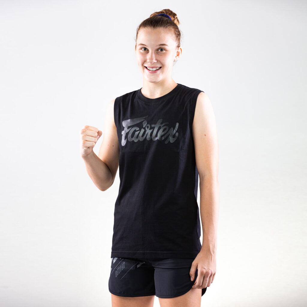 Fairtex sleeveless t-shirt black on black