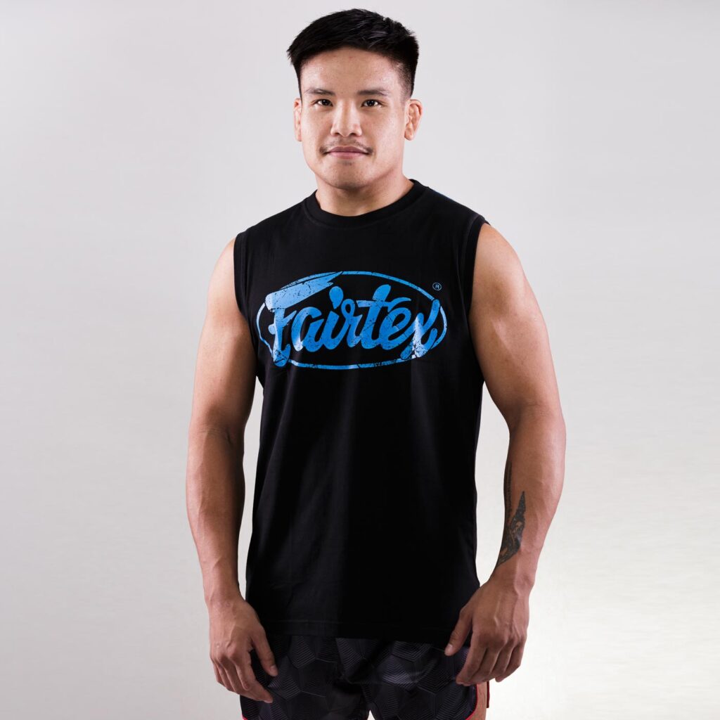 Fairtex sleeveless t-shirt black with blue logo