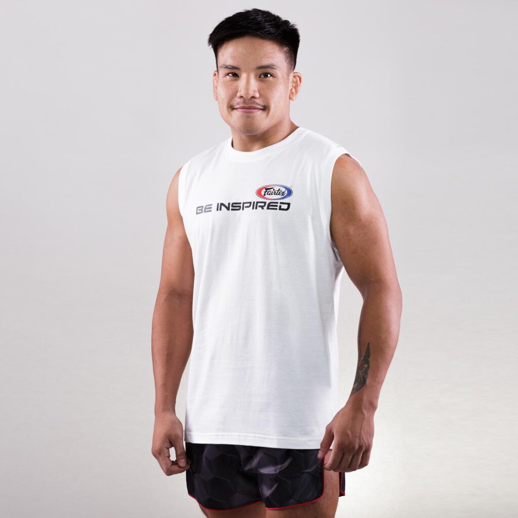 Fairtex white sleeveless t-shirt be inspired