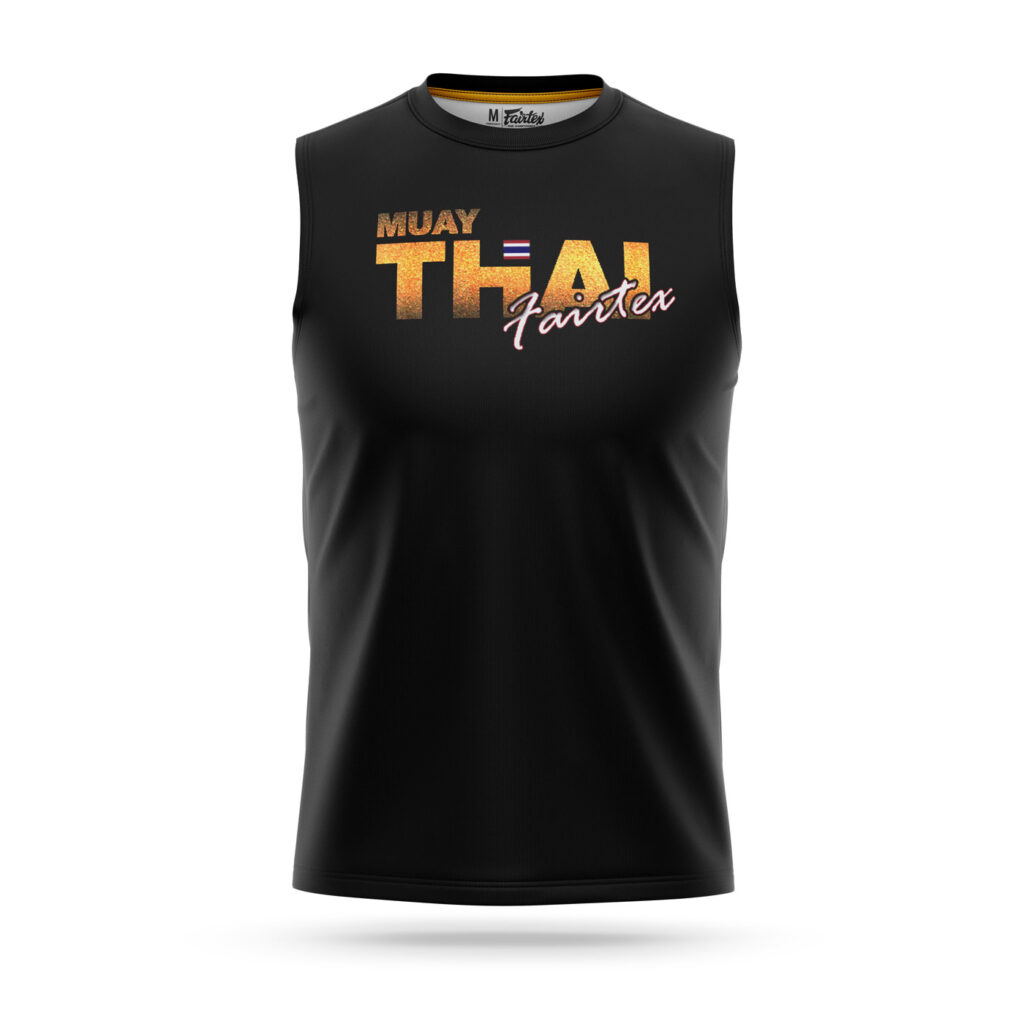 Fairtex sleeveless Muay-Thai t-shirt metallic gold