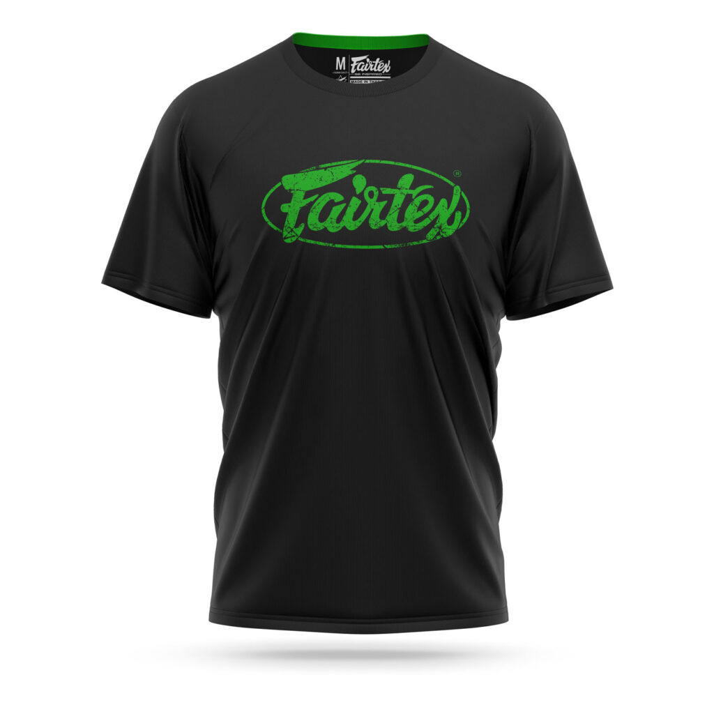 Fairtex neon green shredded logo t-shirt