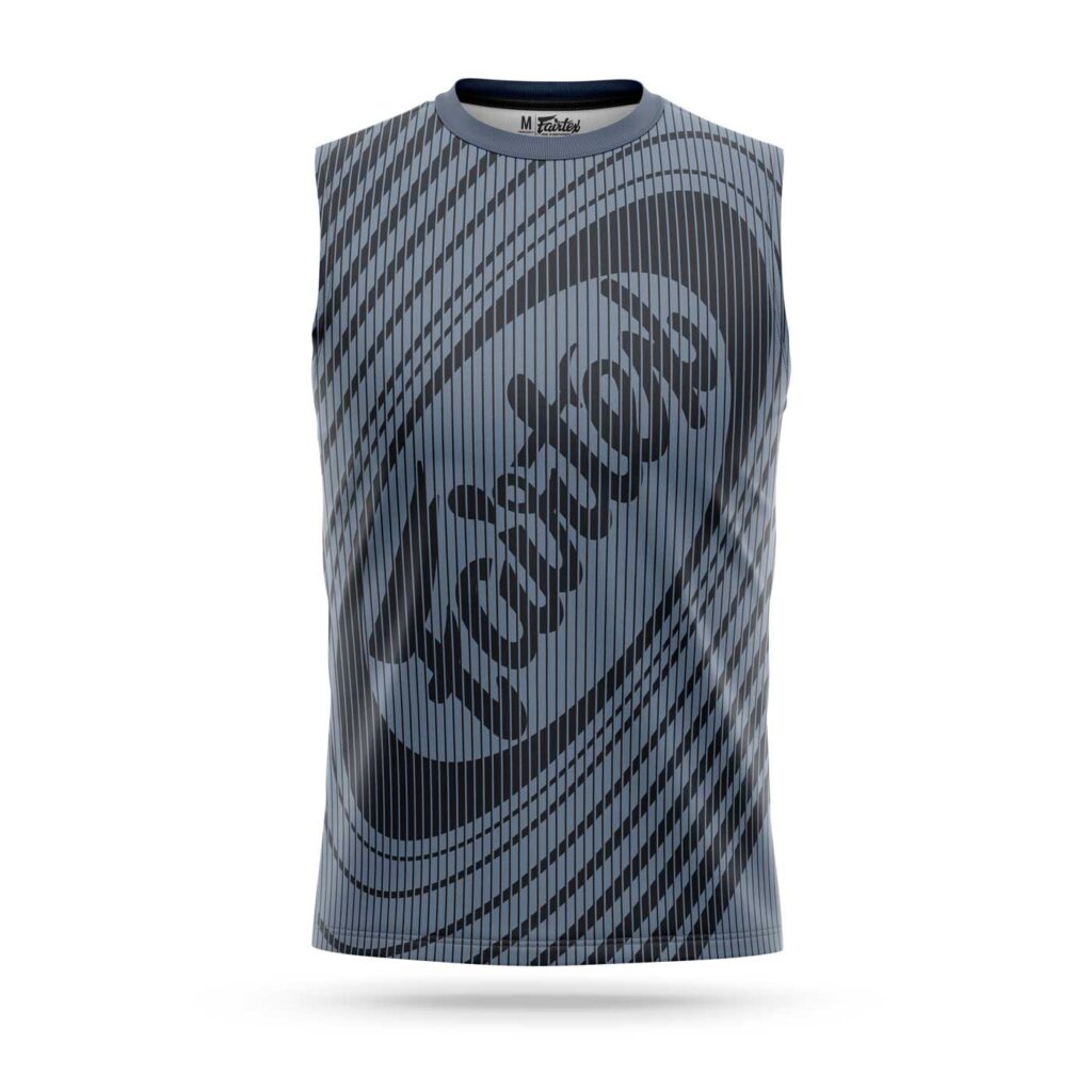 Fairtex sleeveless sport t-shirt Thai stripes grey