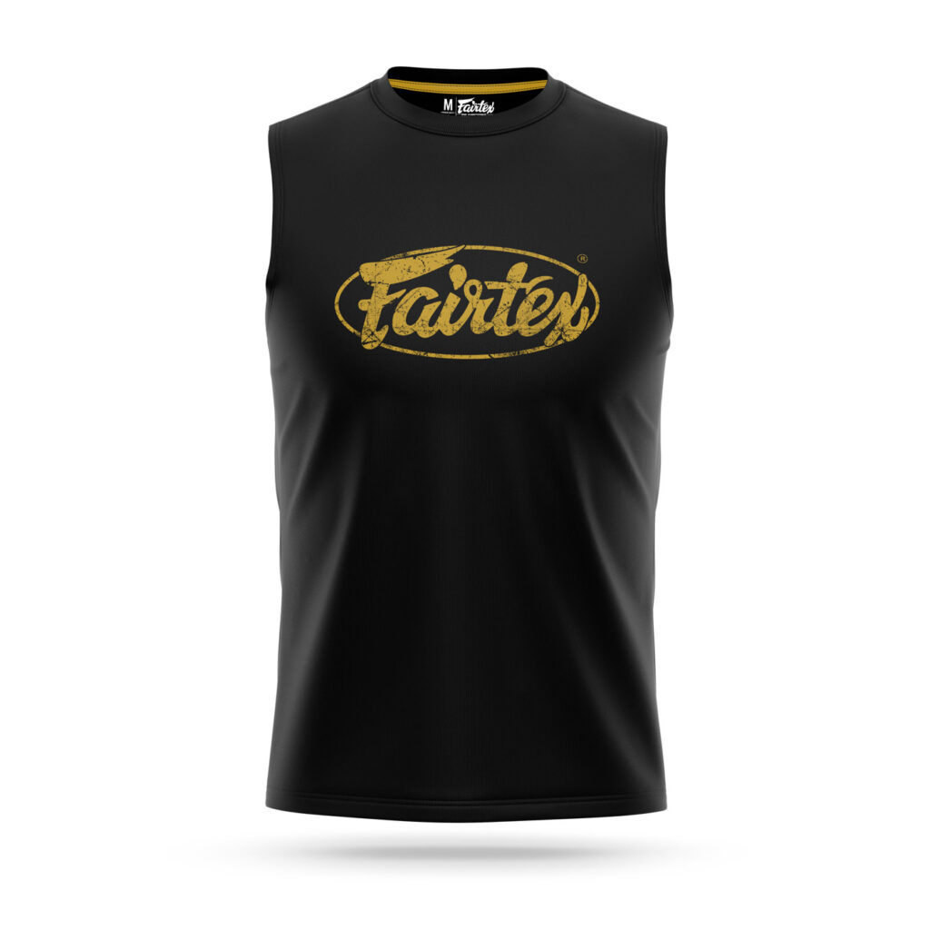 Fairtex sleeveless t-shirt black with yellow logo