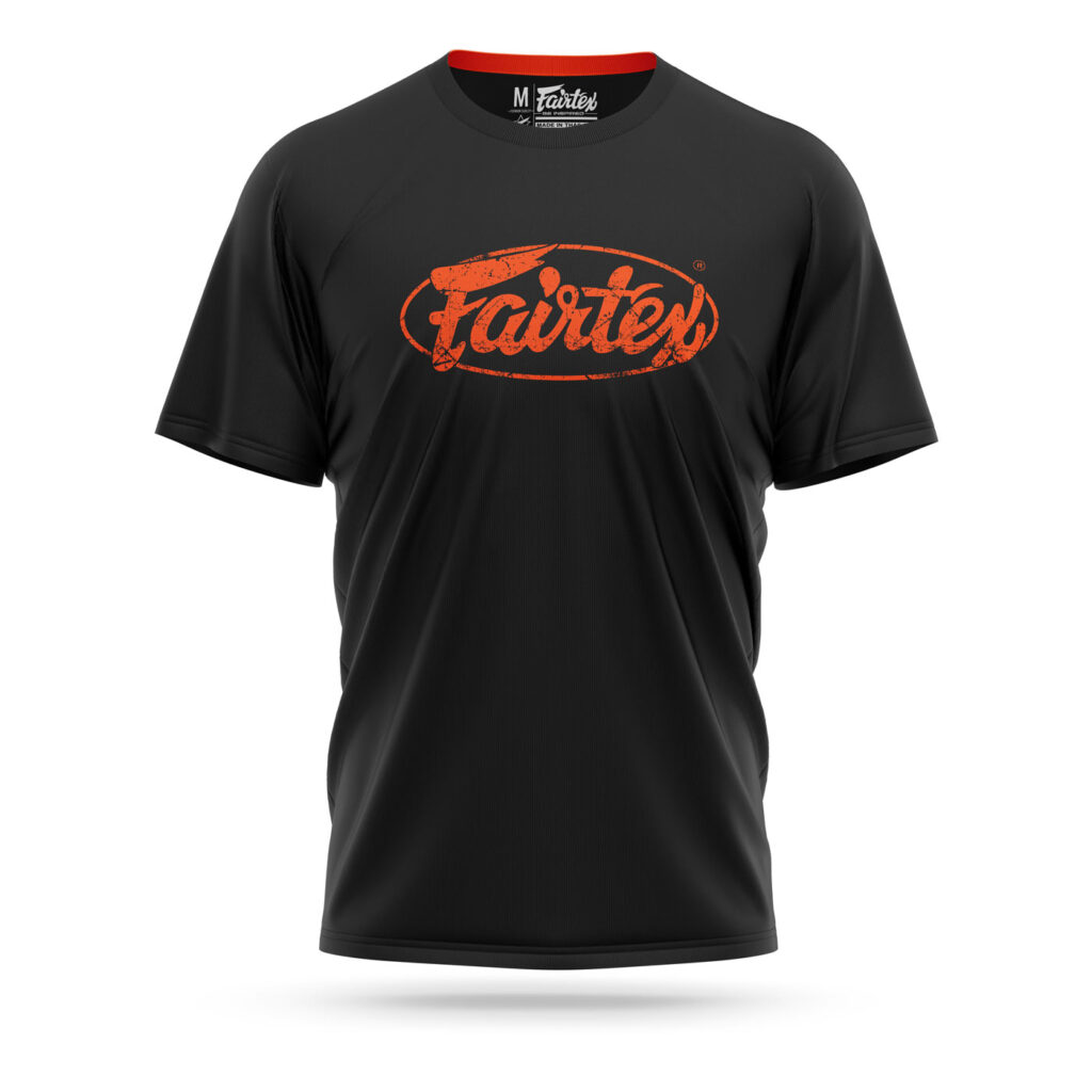 Fairtex neon orange shredded logo t-shirt