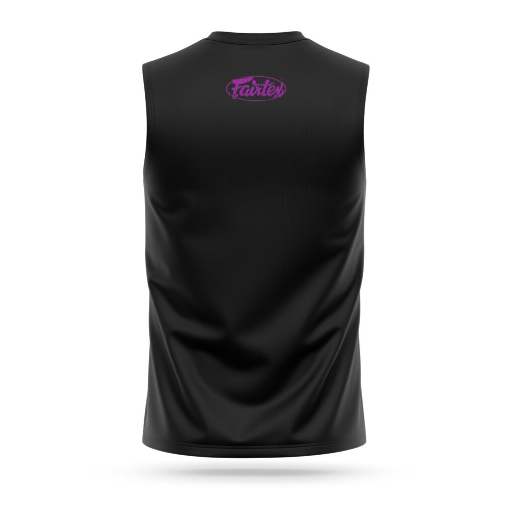 Fairtex sleeveless t-shirt black with purple logo