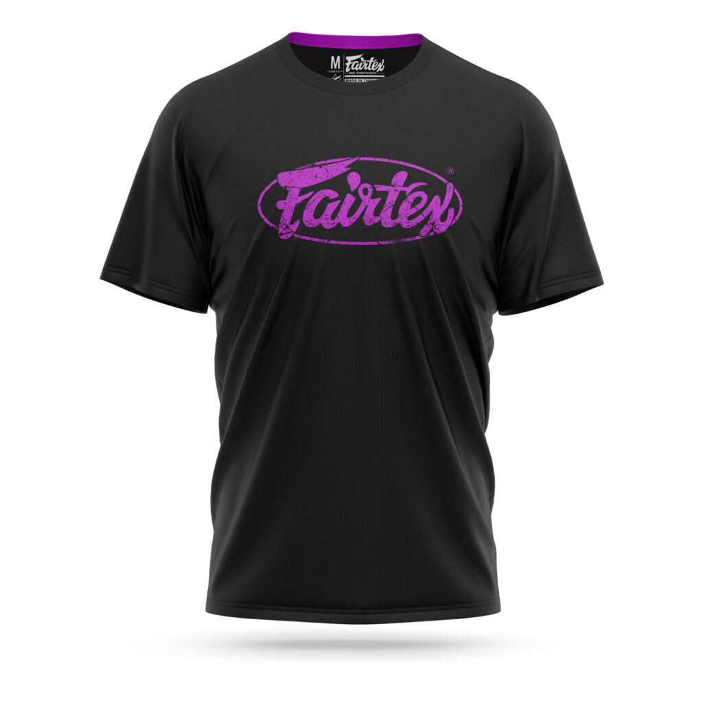 Fairtex neon purple shredded logo t-shirt