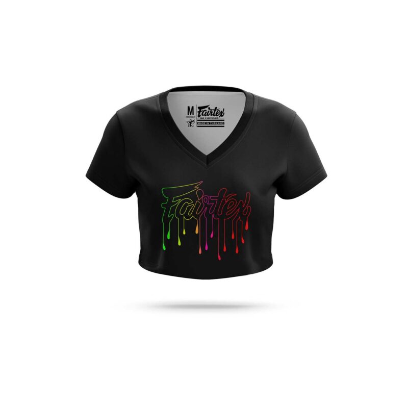 Fairtex crop top drop ink v-neck